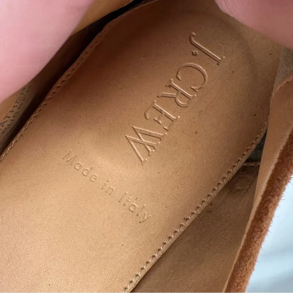 J crew womens ballet flats size 6.5 brown Italian suede  hidden wedges